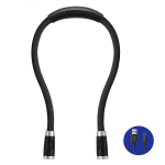Table lamps,Rechargeable LED Book Light, Neck Hug Reading Lights for Reading In Bed, Hand-Free Super Flexible, 3 Adjustable Brightness Levels,Black