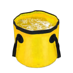 Turistinė įranga, drabužių ir avalynės priežiūros priemonės, geltonas 10 l, sulankstomas stovyklavimo kibiras, ne&scaron;iojamas vandens laikymo sprendimas žygiams, žvejybai ir kelionėms.