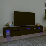 TV spintelė，TV staliukas，Televizoriaus spintelė su LED ap&scaron;vietimu, juoda, 230x36,5x40cm CFE31388