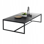Modernus stačiakampis juodas pramoninis kavos staliukas