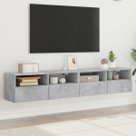 Sieninės TV spintelė，TV staliukas，Televizoriaus spintelės, 2vnt., betono, 80x30x30cm, mediena CFE69390