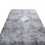 Mink&scaron;tas pliu&scaron;inis &scaron;iurk&scaron;tus kilimas 120x170cm auk&scaron;to plauko stačiakampis kailis pilkas