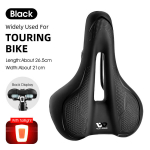 (-B Black Tailight)WEST BIKING dviračio balnelis MTB kalnų plento dviračio sėdynė PU oda užpildyta dviračių pagalvėlė Patogus smūgiams atsparus dviračio balnas, (-B juodas galinis žibintas)