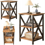 Kavos staliukas pramoninis kvadratinis medinis lentynas retro spintelė loftas klasikinis