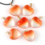 10vnt 2020mm Meilės &Scaron;irdelės Lampwork Pakabukas Papuo&scaron;alams Kurti Rivex, Skaidrus oranžinis