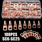 60 / 100PCS Automatinis vario žiedo gnybtų vielos gniuždymo jungtis Plikas kabelis Akumuliatoriaus gnybtai Lituotos jungtys Asortimento rinkinys Automobilis