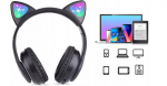 Bluetooth Ausinės Cat LED, juodos