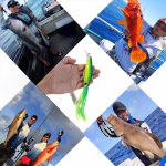 Antžeminiai masalai, didelis imitacinis kalmarų žvejybos masalo jaukų rinkinys, atsparus dideliam naudojimui, stabilus ir viliojantis