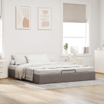 dvivietė lova，suaugusiųjų lova，Osmanų lovos rėmas be čiužinio Taupe 180x200 cm audinys CFE9090630