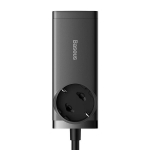 &bdquo;Baseus GaN3 Pro&ldquo; sieninis įkroviklis / maitinimo juosta 2xUSB + 2xUSB-C + kintamoji srovė, 100 W (juoda)