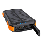 Atsarginis maitinimo &scaron;altinis ("Power Bank") Choetech B659 saulės energijos blokas su indukciniu įkrovimu 2x USB 10000mAh Qi 5W (juodai oranžinė)