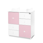 Komoda Lorelli Cupboard New, 2 box, balta/rožinė
