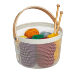 Daiktų laikymo dėžė su rankena 17,5x27,5x26,5cm., baltos/&scaron;viesiai rudos spalvos