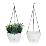 Rinkinys i&scaron; 2 kabančių vazonų 60x24cm., juodos/baltos spalvos