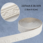 Lipni 3D sienų apdailos juosta, 7.8 cm x 9.2 m, balta, Baltas