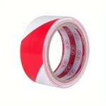 Įspėjamoji juosta raudona-balta, PVC, 50mm x 33m, Raudona ir balta