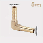 Žalvarinė kampinė žarnos jungtis 10 mm, 10 mm iki 10 mm