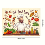 &Scaron;efų ir Maisto Iliustracija Viryklės Apsauga.