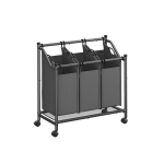 Skalbinių krep&scaron;elis ant ratukų 45L., tamsiai pilkos spalvos