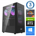 Kompiuteris INTOP Ryzen 5 5600X 16GB 250SSD M.2 NVME+2TB RTX3050 6GB WIN11