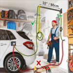 Elektromobilio įkrovimo kabelio sieninis laikiklis, lauko/vidaus Barkan EV80WM, wall, 80 cm, 5 kg
