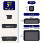 Įrankių dėžės skyrių rinkinys, Juoda - 54vnt