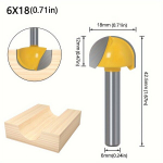 Apvalus dugno peilis 6 rankenos medžio apdirbimui., 1vnt 6x18mm