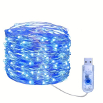 USB LED girlianda 200 lempučių, Mėlyna