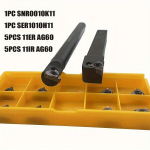 Grūdinto plieno CNC tekinimo strypų rinkinys, 2vnt Peilis+10vnt Violetinė