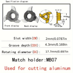 HOANYORE 3 Fleitos T Formos Freza Aliuminiui, MB09-DC 17.7-CW 2.5-CDX 4.3