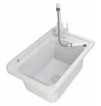 Kriauklė ūkinė kriauklė Granitan Monza balta virtuvės mai&scaron;ytuvas rinkinys