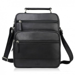 Vyri&scaron;ka odinė rankinė per petį juoda vintage letterman bag Paolo Peruzzi T-127-HBL