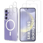 Coque už Samsung Galaxy S24 PLUS ir 2 grūdinti ekrano stikliukai ir 2 kameros apsaugos - integruotas magnetinis žiedas Phonillico&reg;
