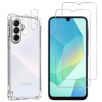 Apsauginis gaubtas Samsung Galaxy A16 4G / A16 5G ir 2 grūdinti ekrano stiklai bei 2 kameros apsaugos Phonillico&reg;