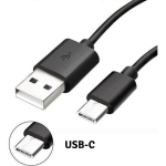 USB-C tipo laidas Įkroviklis Juodas [Suderinamas su Samsung Galaxy S10 S10+ S10E] Micro USB prievadas 1 Metras [Phonillico&reg;]