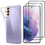 Samsung S21 dėklas ir 2 Phonillico&reg; stiklo plėvelės