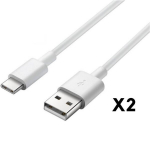 USB-C laidas Xiaomi 11T 5G - Xiaomi 11T PRO 5G - USB-C Tipo Baltas 1 Metras [LOT 2] Phonillico&reg;