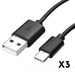 &bdquo;USB-C kabelis Google Pixel 6 - Google Pixel 6 Pro - USB-C tipo kabelis Juodas 1 Metrai [PARTIJA 3] Phonillico&reg;&ldquo;