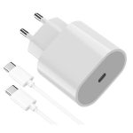 Greitas Įkroviklis 18W - Phonillico - Suderinamas su Realme 9 5G/8 5G/8i/7i/6i - USB-C - 1m - Balta