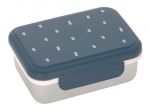 L&auml;ssig tamsiai mėlyna metalinė pietų dėžutė mergaitėms ir berniukams Lunchbox Stainless Steel Happy Prints Midnight Blue 273043