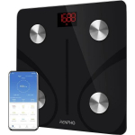 Svarstyklės RENPHO OB02720 - Bluetooth prisijungęs svorio ir kūno analizatorius - 13 rodiklių - Grūdinto stiklo platforma - Juoda