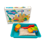 Kinetinis smėlis su smėliadėže Genio Kids Big Construction, 1 kg