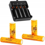 Įkroviklis + 4 akumuliatoriai elementai 18650 8800mah 3,7v