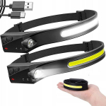 Led galvos žibintas su akumuliatoriumi 3w Cob + 1w Led labai galingas su sensoriumi