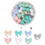 Silikoniniai karoliukai, C-7pcs Bowknot Multi-color Mix Set