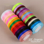 Organza kaspinai, White*2 + Light Blue*2