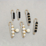 Plaukų segtukai perlais, 6pcs Black And White Combination