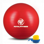 Royalfitness Gimnastikos kamuolys, skirtas jogos pilates pratimams, 65 cm, raudonas + Pompa