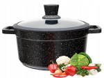 Marmurinis puodas su dangčiu, tradicinis, 24 cm, dujinė, indukcinė kaitlentė, puodai