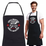 Juodas personalizuotas grilio prijuostė su vardu Grill Master 90cm